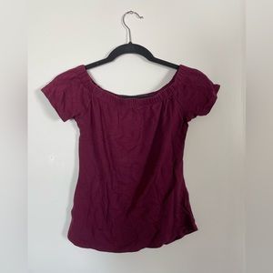 Off the Shoulder Maroon Crop Top